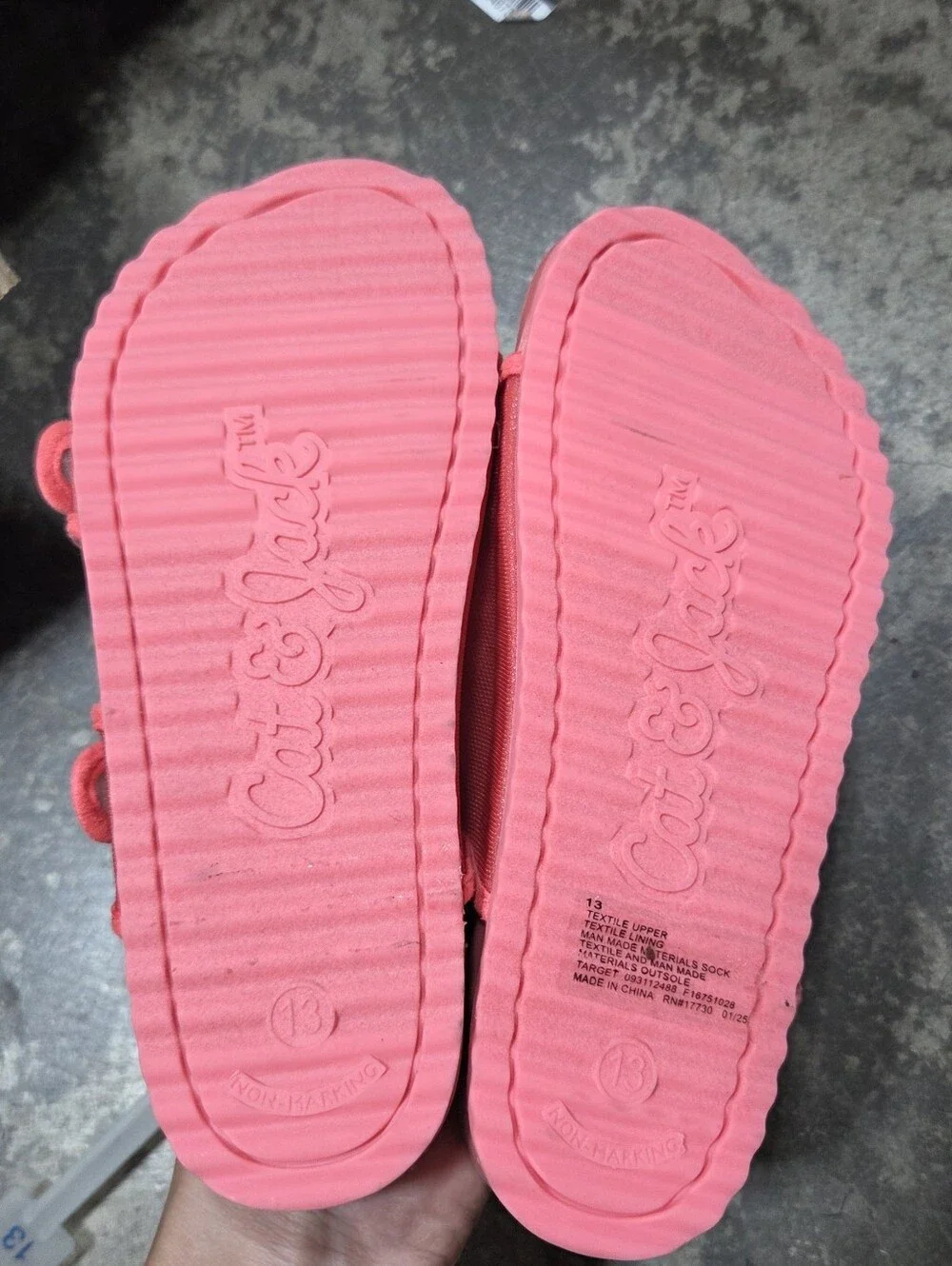 Cat & Jack Coral Pink Double-Buckle Slide Sandals - Women's